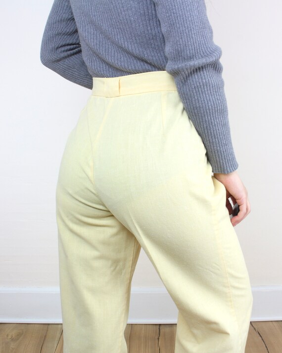 Vintage 70s 28W flare leg trousers, high rise, bu… - image 7