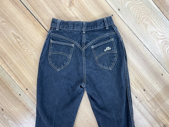 Vintage 80's 24W Chic jeans, black wash denim, hi… - image 6
