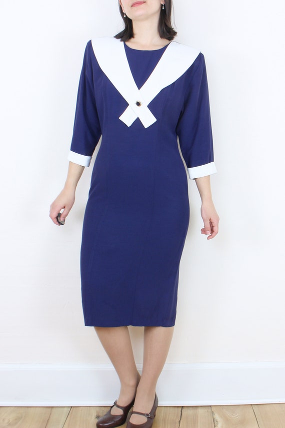 Vintage 80's nautical style dress, Nina Piccalino… - image 4