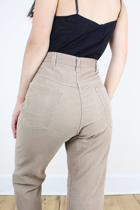 Vintage 80s/90s 34W corduroy pants, tan, beige, k… - image 8