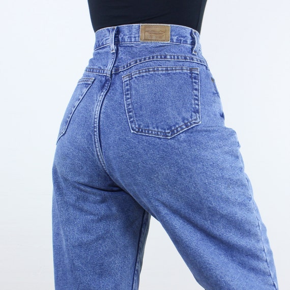 Vintage 90's 32W LLBean flannel lined jeans, medi… - image 1