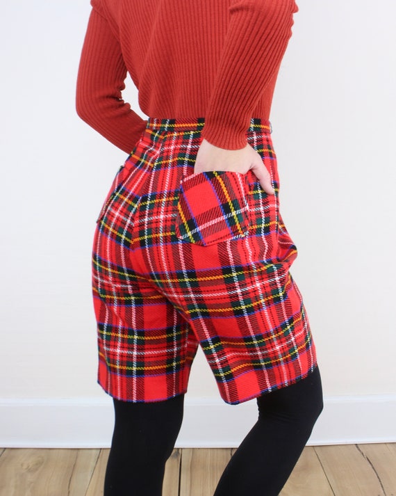 Vintage 80s 28W plaid shorts, new with tags, acry… - image 10