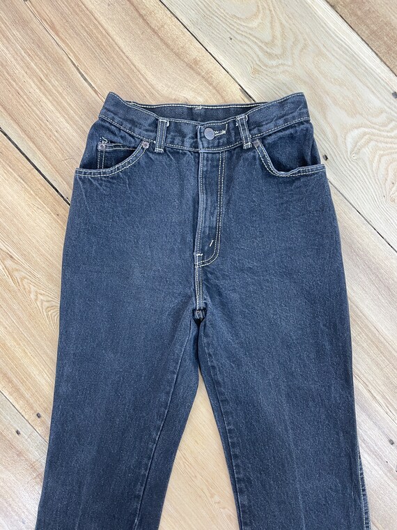 Vintage 80's 24W Chic jeans, black wash denim, hi… - image 3
