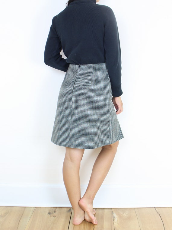 Vintage 90's 27W Scottish Tweed mini skirt, green… - image 7