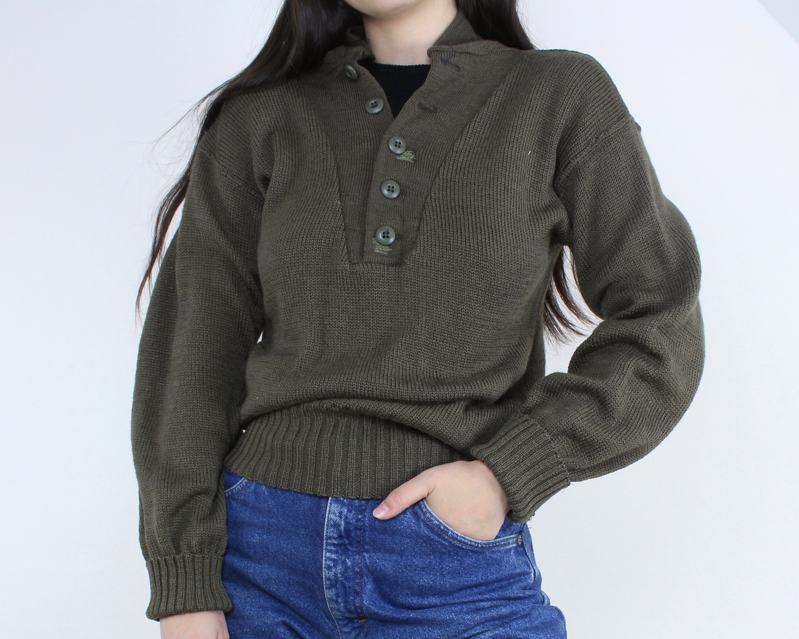 Military henley sweater sale