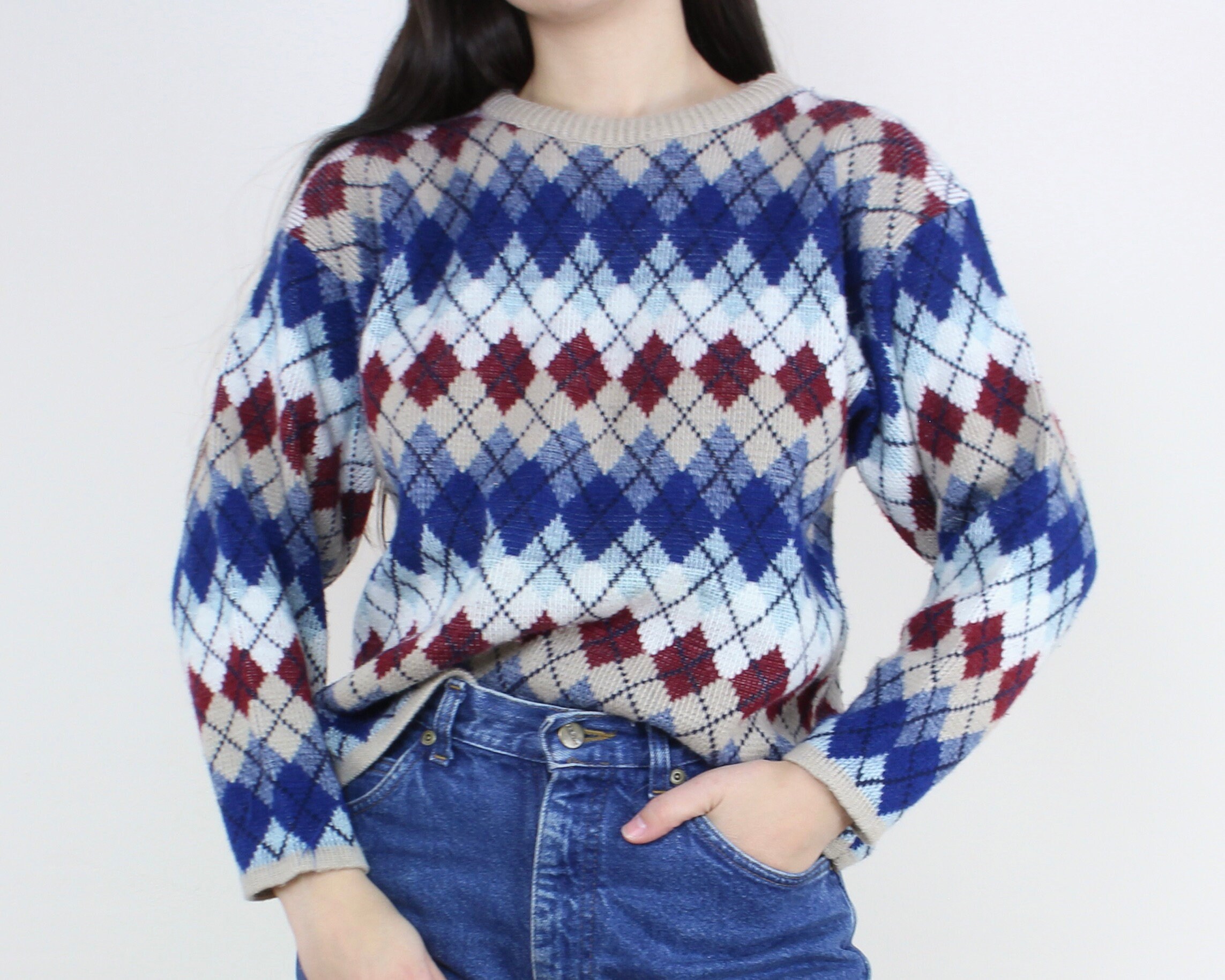 Argyle Sweater Vintage - Etsy Argyle Sweater Vintage - Etsy