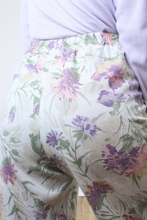 Vintage 90's 24-30W pastel floral pants, trousers… - image 8