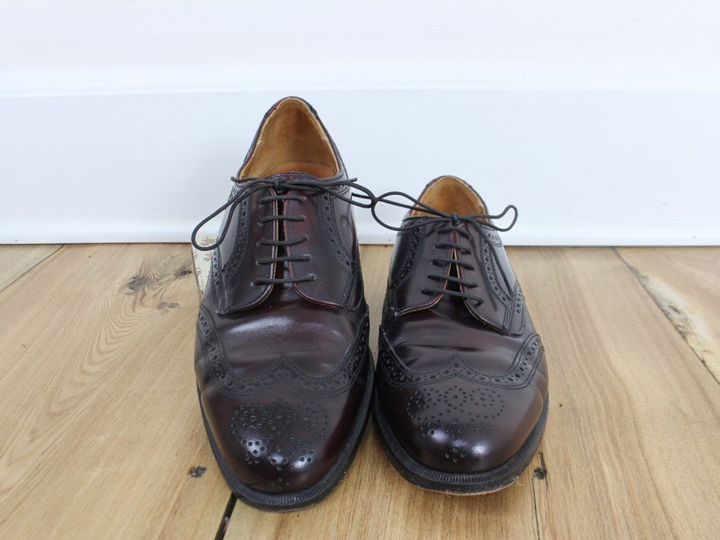 Vintage 90s Cole Haan oxford tie shoes, oxblood, dark brown, wing tip, dress shoe, leather, Men's size 10, academic, career, image 7