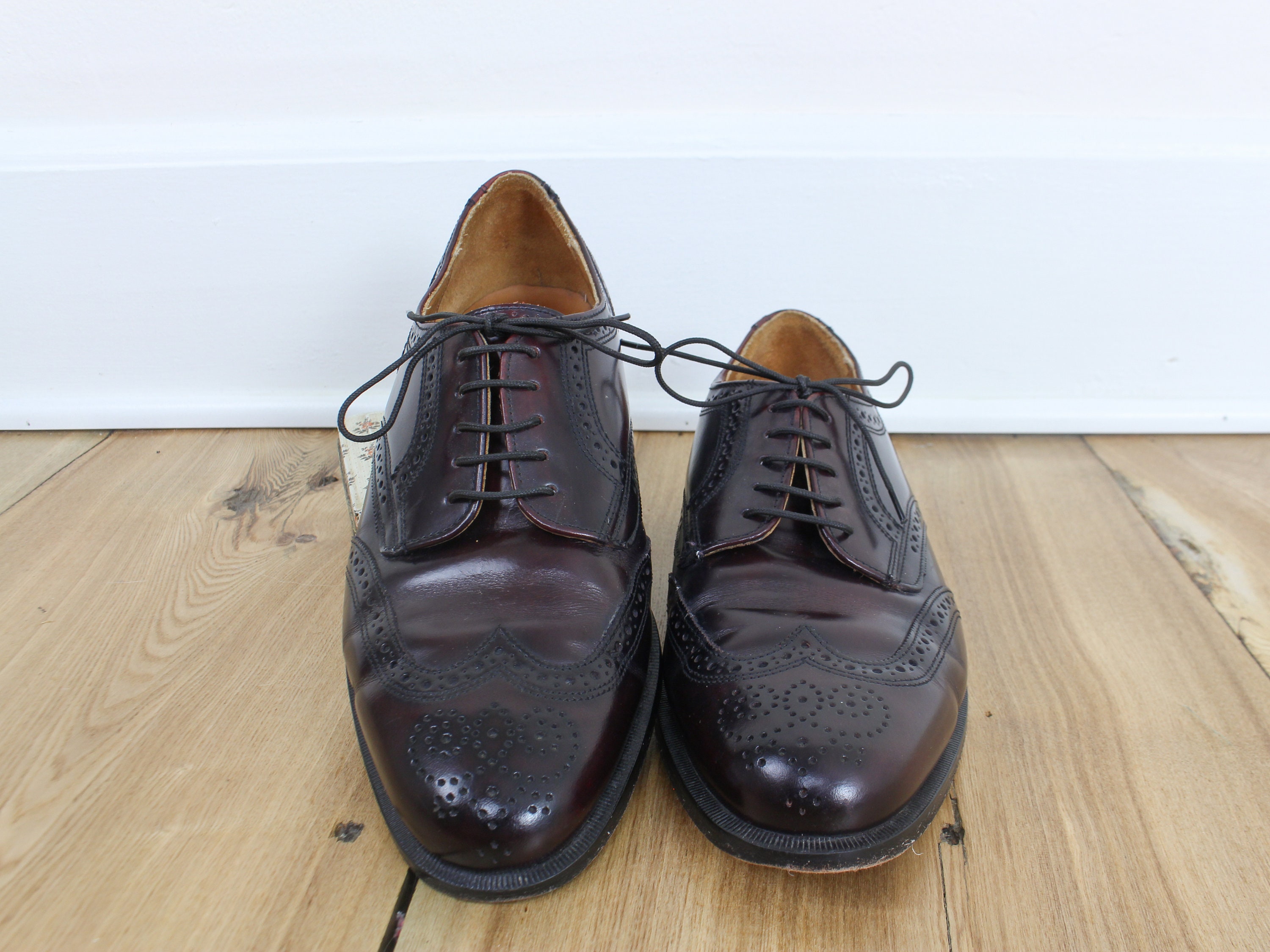 Cole Haan Black Leather Derby Oxfords with Burgundy Lining Men main image 2