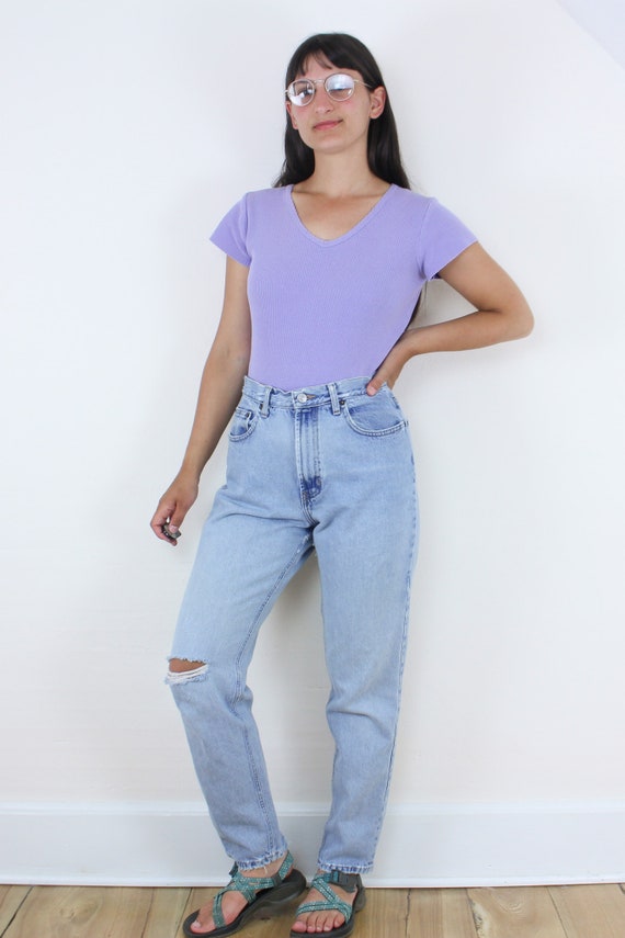 Vintage 90's 29W Gap jeans, light wash blue denim… - image 2