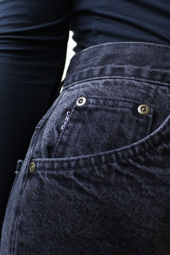 Vintage 90's 32W black wash Chic jeans, 5-pocket … - image 6
