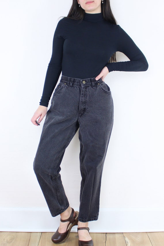 Vintage 90's 32W black wash Chic jeans, 5-pocket … - image 2