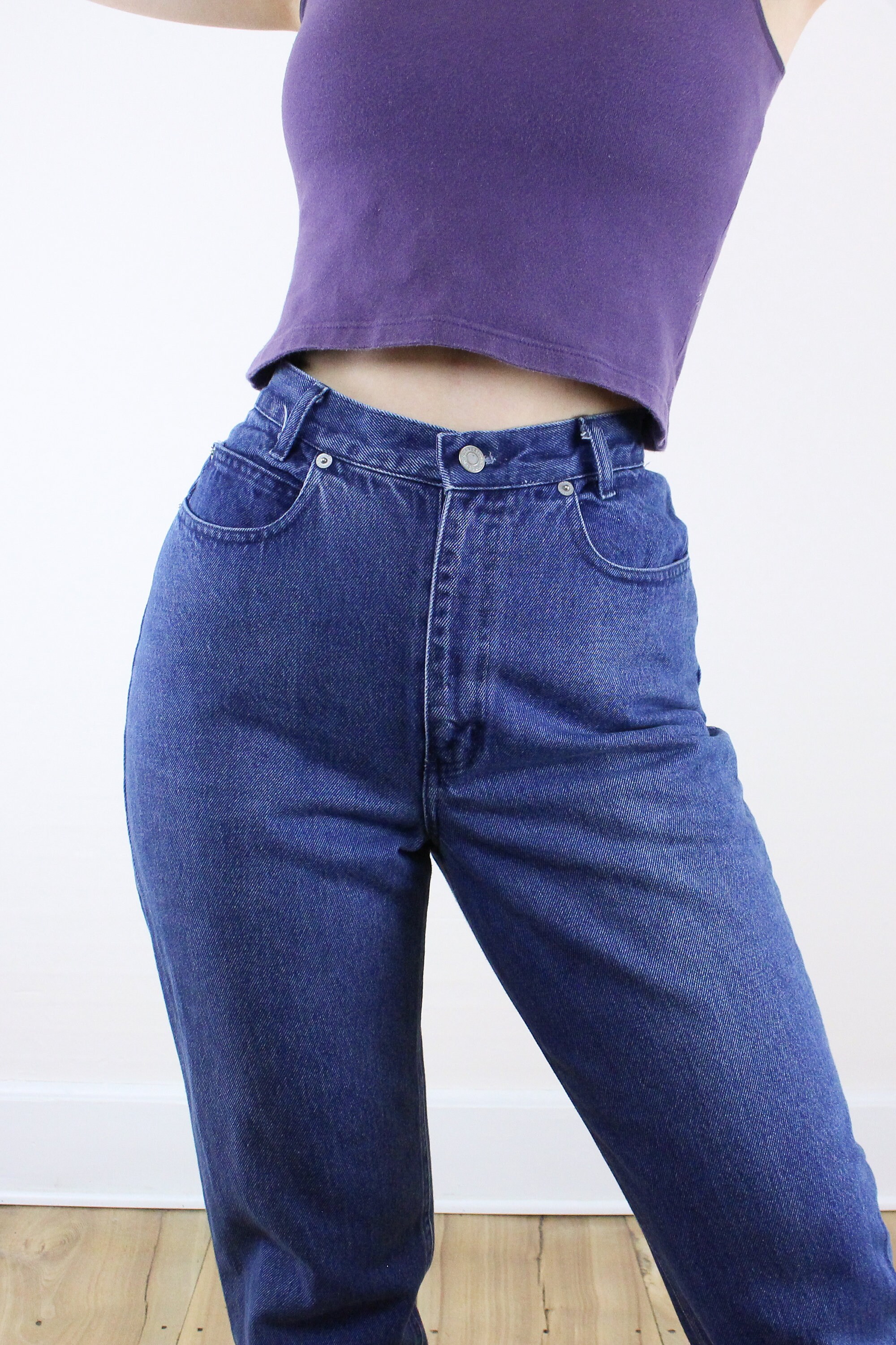 Vintage 90's 28W Skoozi Jeans, Medium Wash Blue Denim, High
