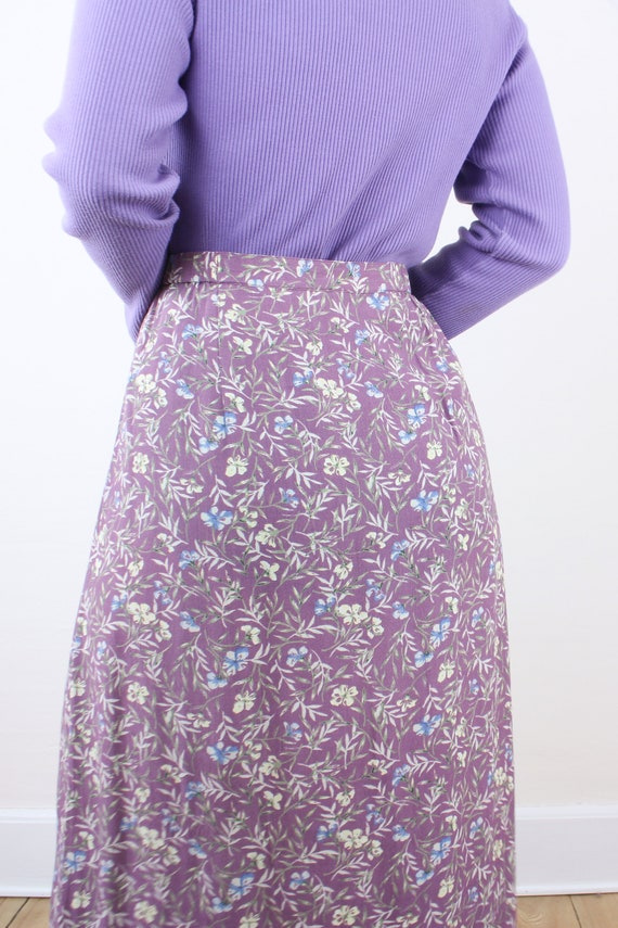 Vintage 90's mauve pink floral maxi skirt, Christ… - image 8