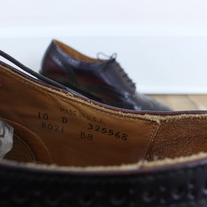 Vintage 90s Cole Haan oxford tie shoes, oxblood, dark brown, wing tip, dress shoe, leather, Men's size 10, academic, career, image 9