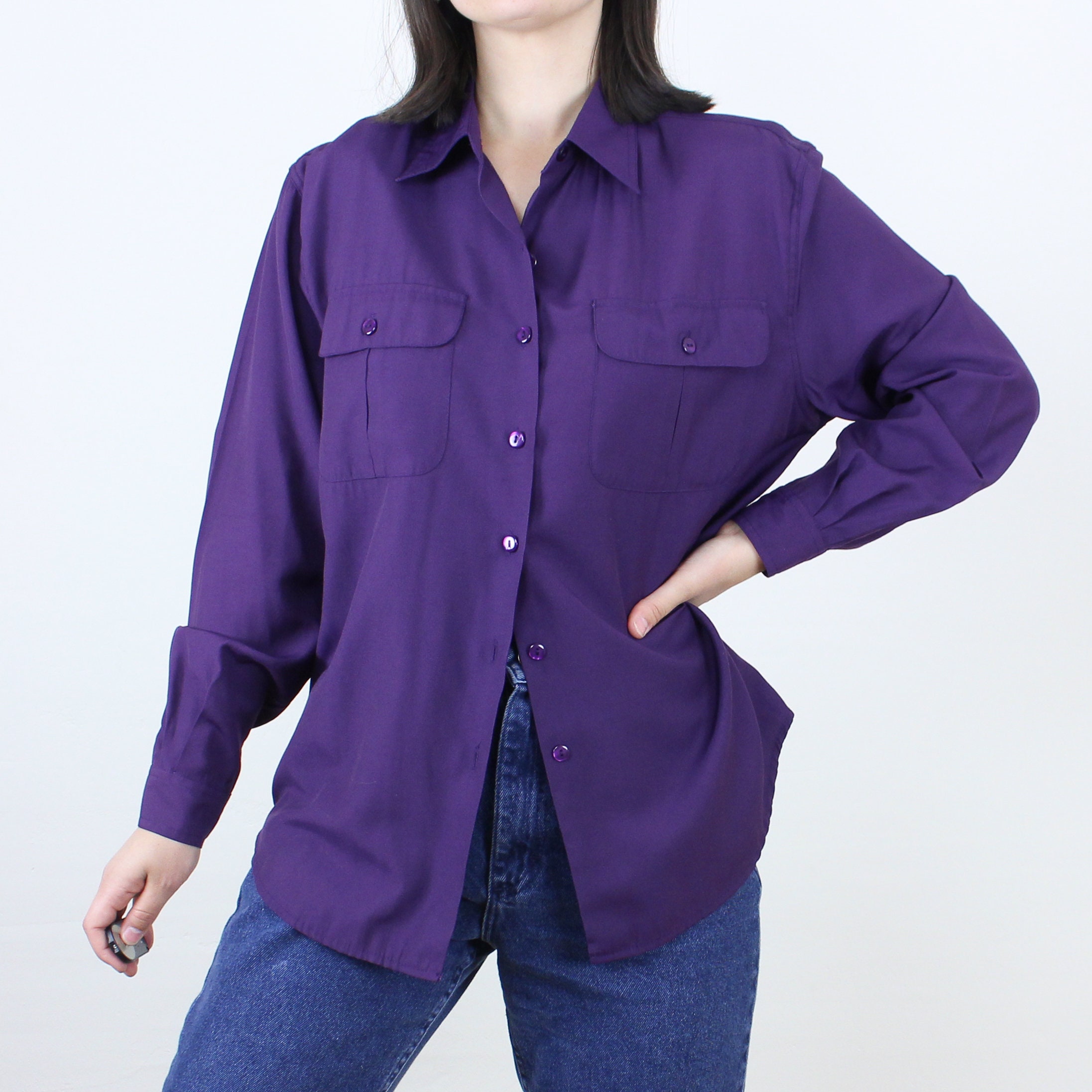 chinese dress ladies It's Your Place Lilac Purple Corduroy Button Down Dress, Large - The Mint Julep Boutique main image 0