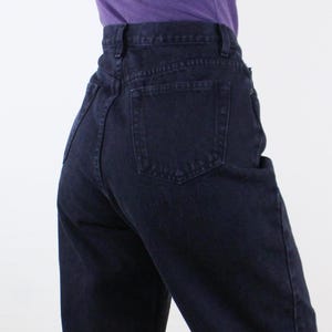Vintage 90&#39;s 31W black Gap jeans, black wash denim, dark, moody, grunge, high rise tapered leg, classic, casual, mom jean fit