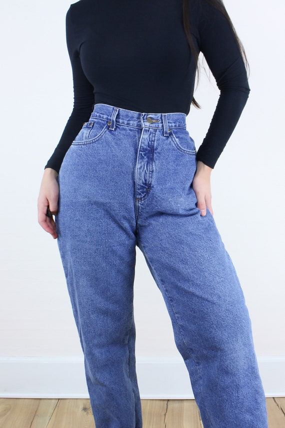Vintage 90's 32W LLBean flannel lined jeans, medi… - image 4