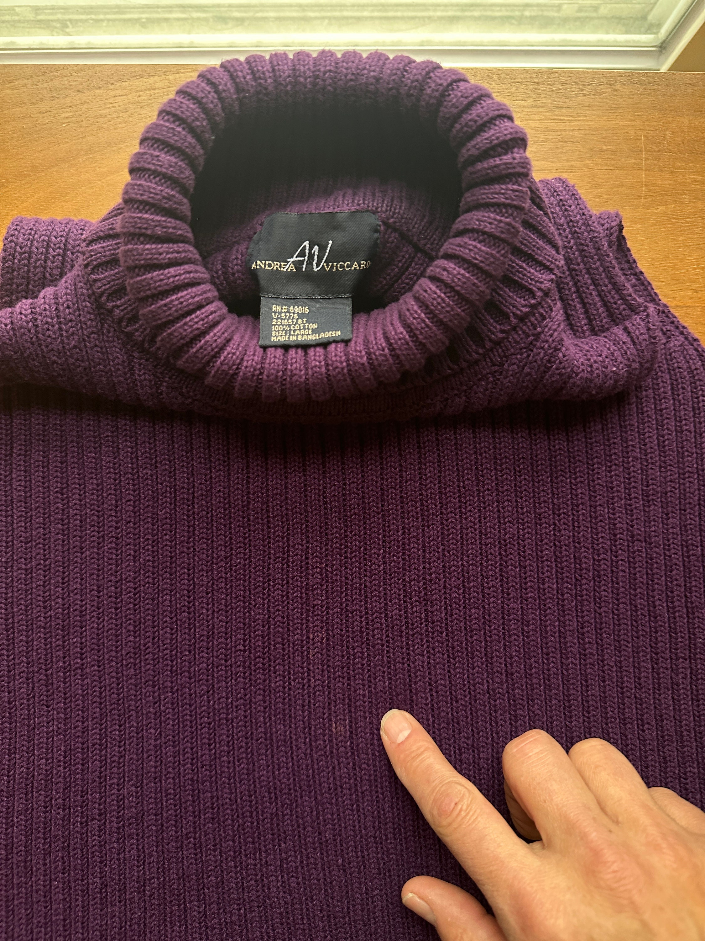 Vintage 90's Purple Ribbed Turtleneck Top, Sleeveless, Tank
