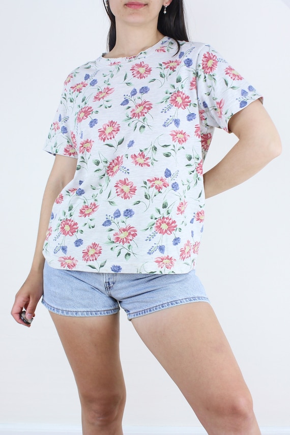 Vintage 90's floral t-shirt, RUSS, shirt, top, re… - image 3