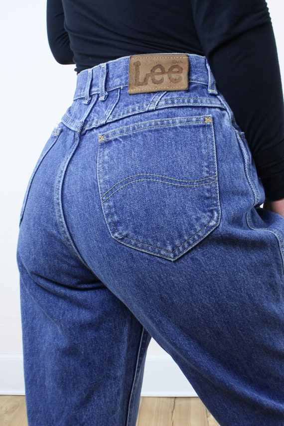 Vintage 80's 28W Lee Riders jeans, medium-light w… - image 8