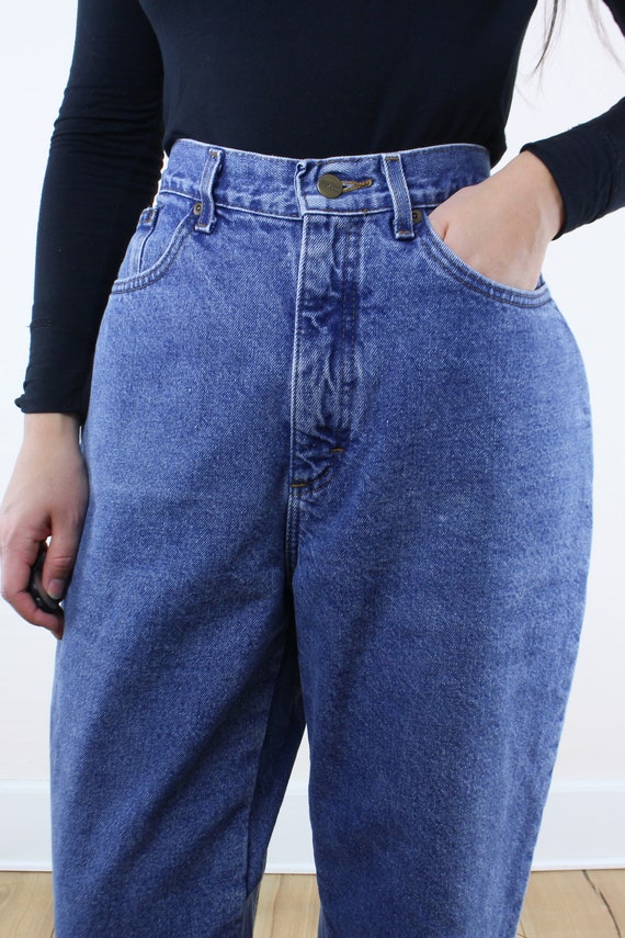 Vintage 90's 32W LLBean flannel lined jeans, medi… - image 5