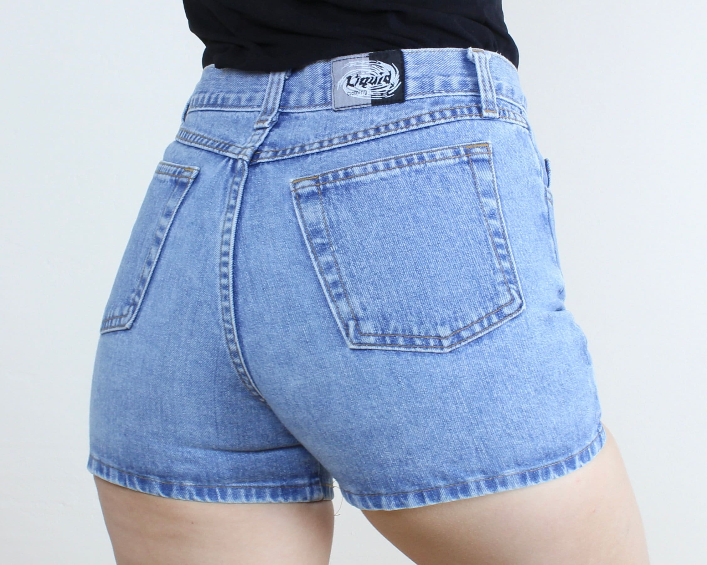 Jada Low Rise Denim Shorts Y2K Blue