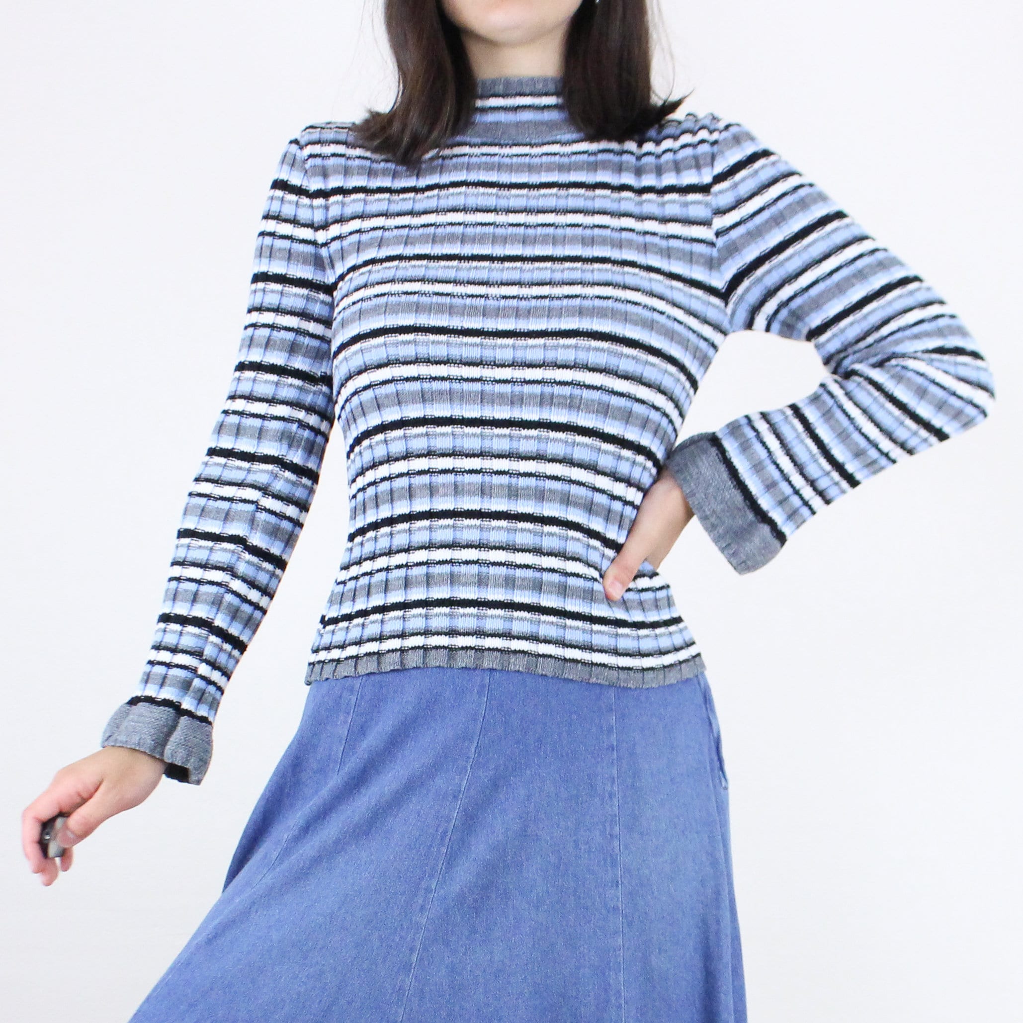 Tight striped sweater deals