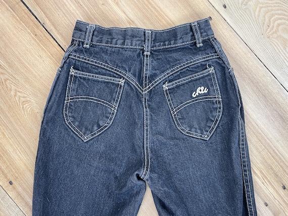 Vintage 80's 24W Chic jeans, black wash denim, hi… - image 1