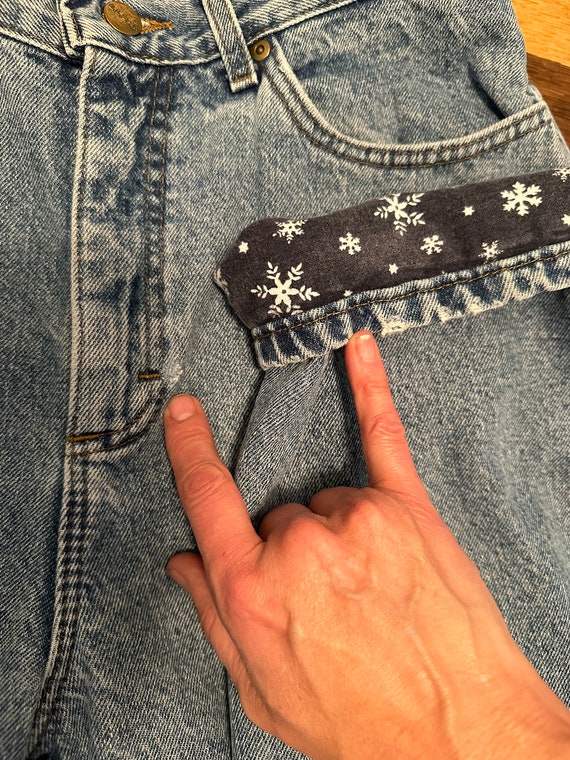 Vintage 90's 32W LLBean flannel lined jeans, medi… - image 7