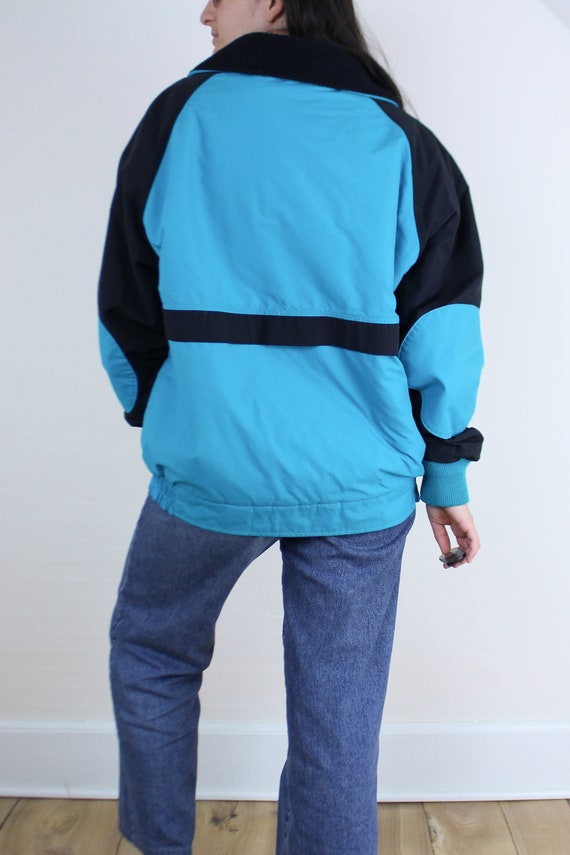 Vintage 90s Woolrich ski jacket, bright teal blue… - image 8