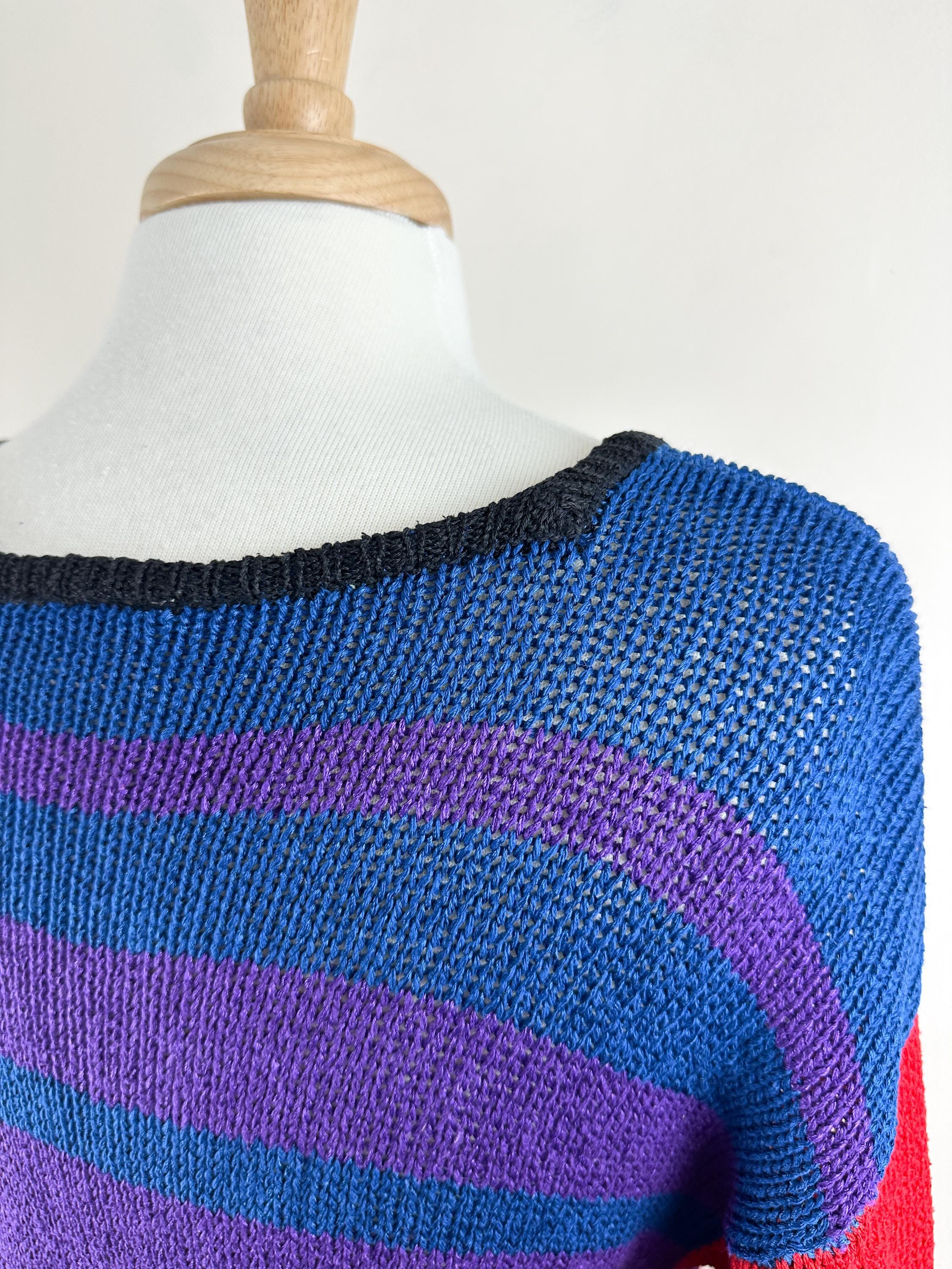 Vintage 90's Liz Claiborne Colorful Sweater, Silk Rayon, Loose