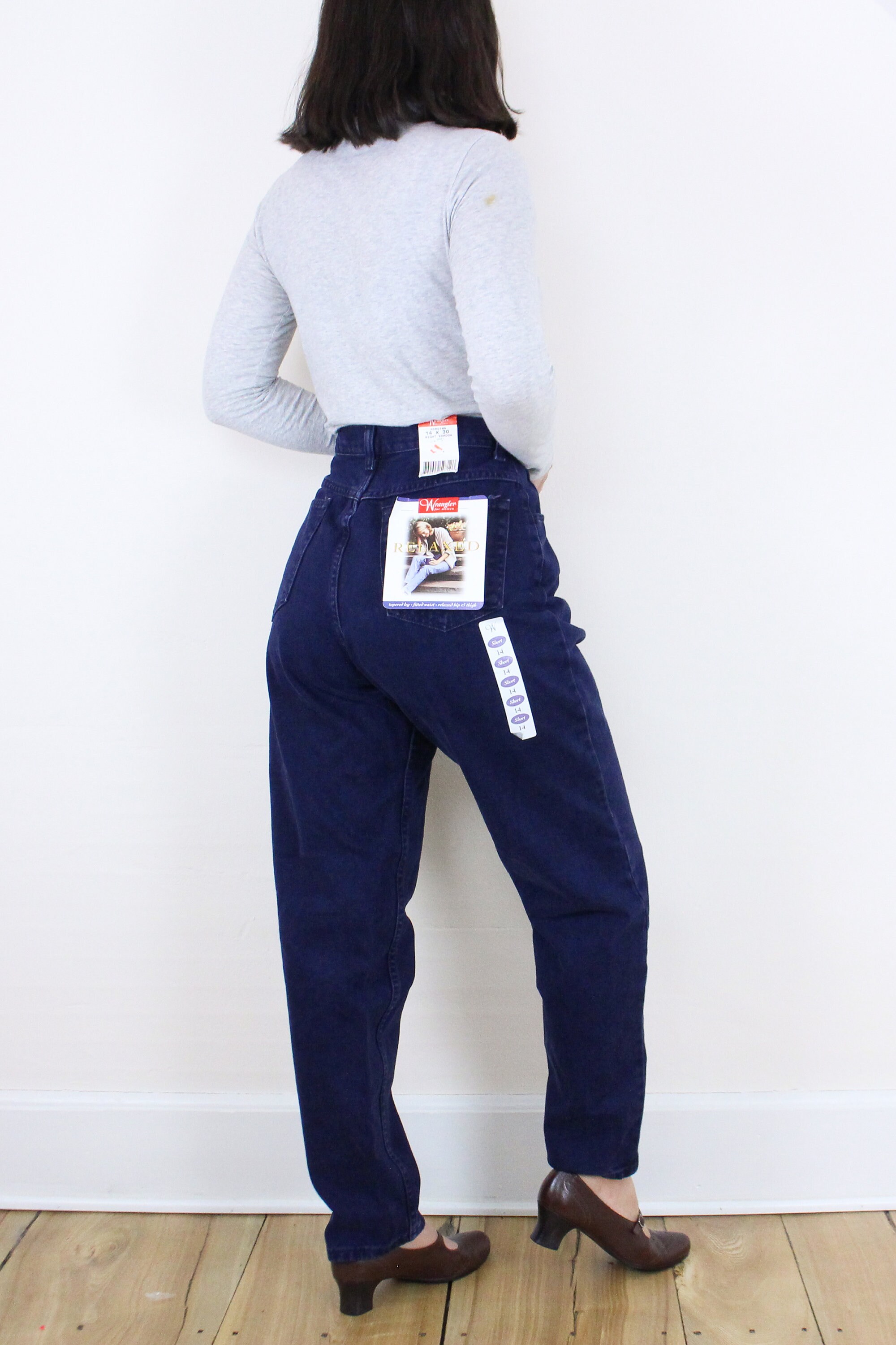Vintage 90's 32W Deadstock Wrangler Jeans, Dark Wash Blue