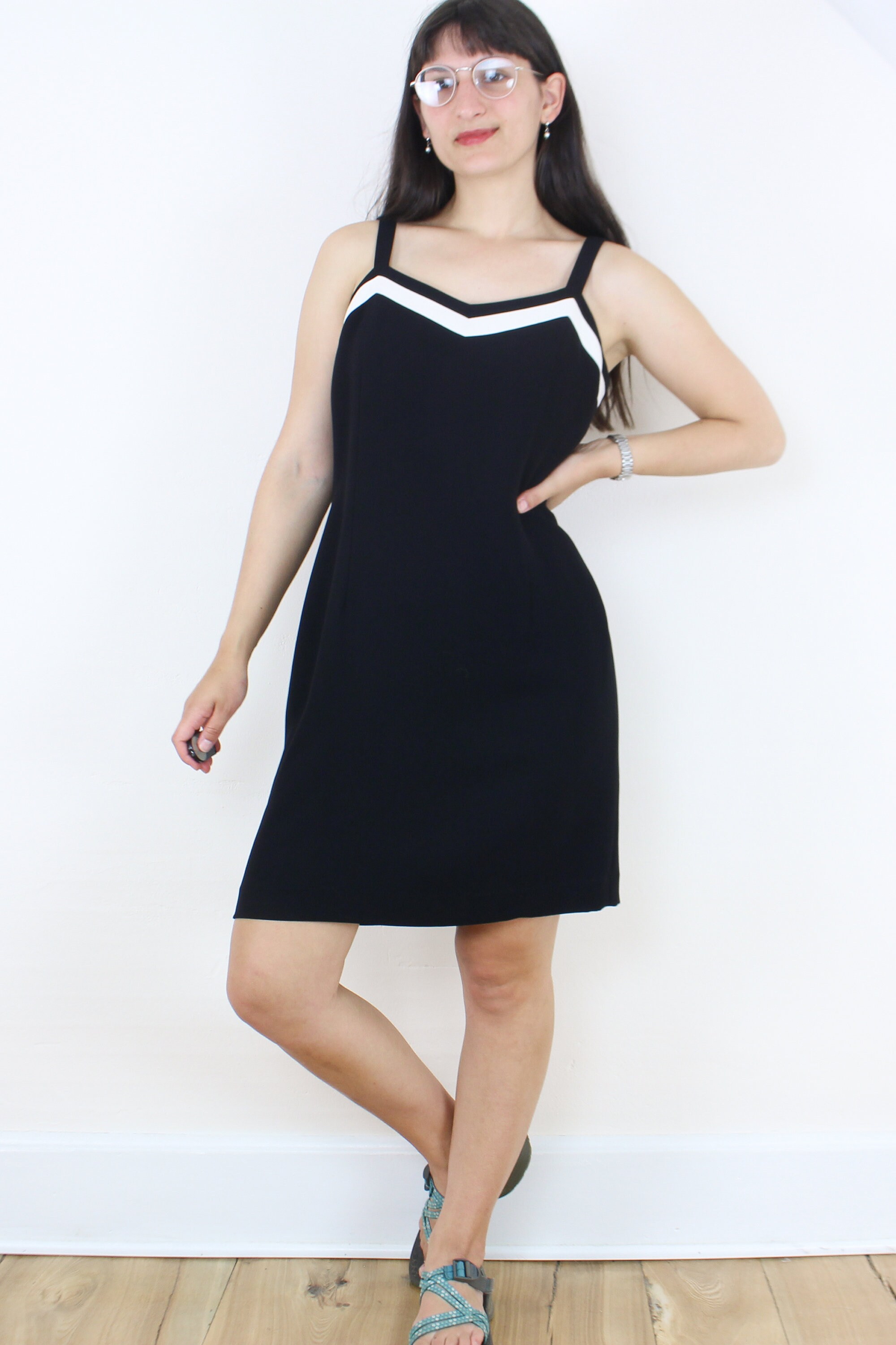 90s black dress white shirt Black Slip Dress White T Shirt Slip Dress Over T-shirts: This 90s Trend Is Back! The Fashion