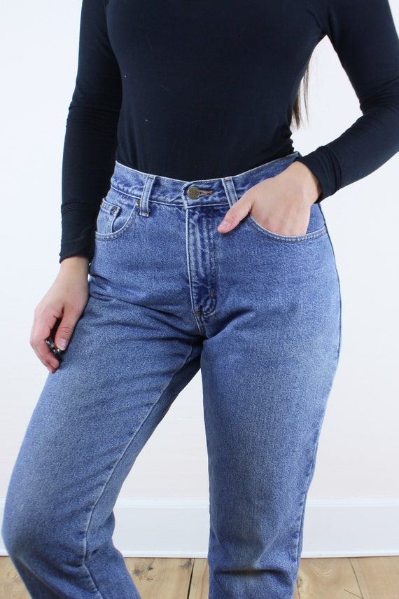 Vintage 90's 28W LLBean flannel lined jeans, medi… - image 4