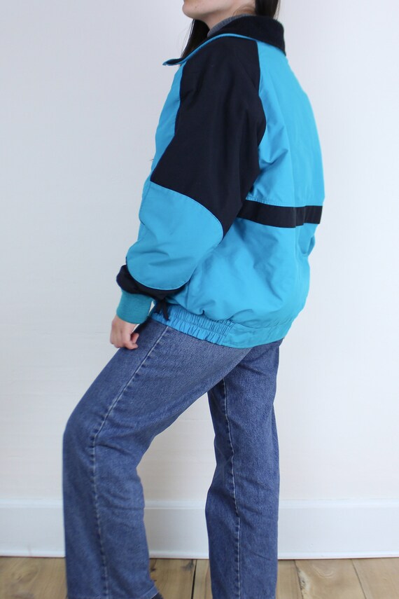 Vintage 90s Woolrich ski jacket, bright teal blue… - image 9
