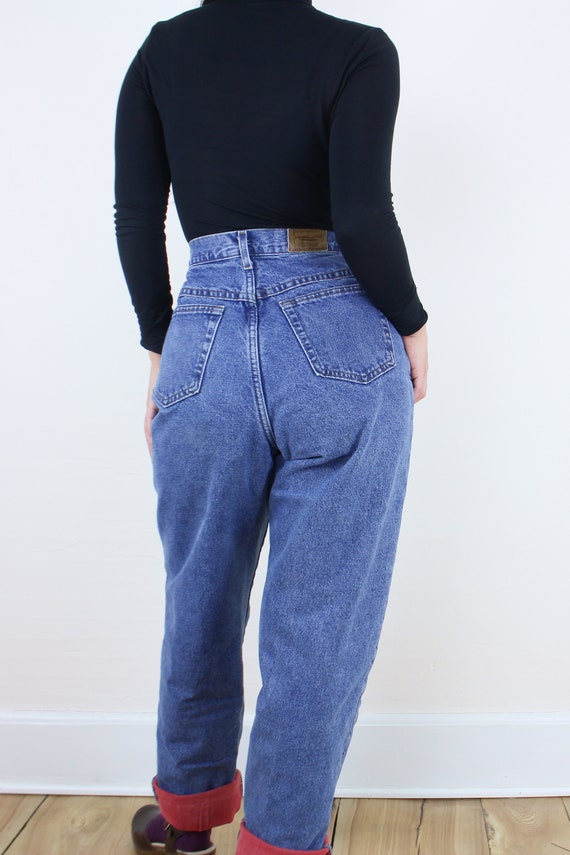 Vintage 90's 32W LLBean flannel lined jeans, medi… - image 7