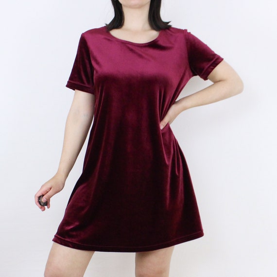 90s red velvet dress 90s Red Velvet Dress (S)
