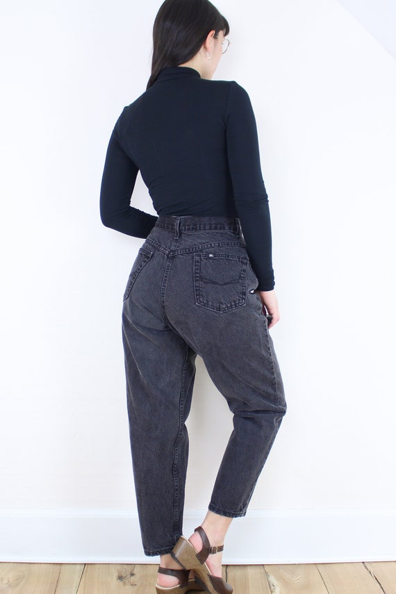 Vintage 90's 32W black wash Chic jeans, 5-pocket … - image 7