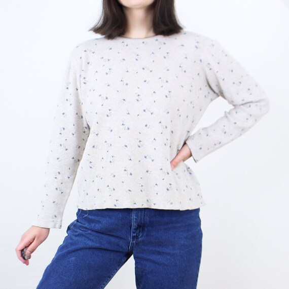 Vintage】90s beige thermal long-sleeve Vintage】90s beige thermal long-sleeve