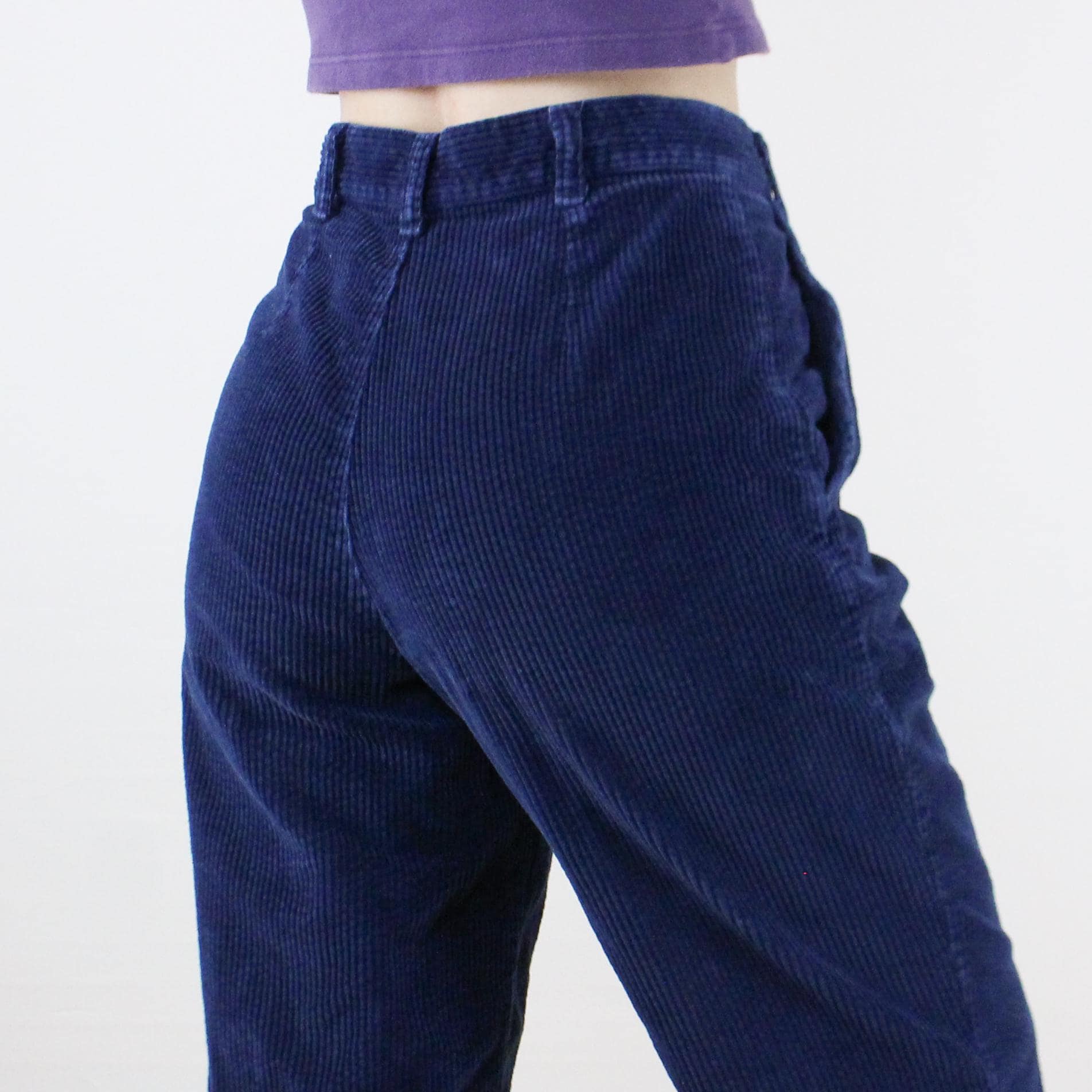 Vintage 90's 28W United Colors of Benetton pantalones de pana azul