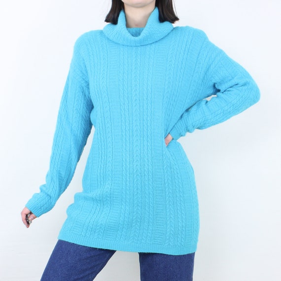 Vintage 80's Angora Blend Longline Sweater, Jeanne Pierre, Bright