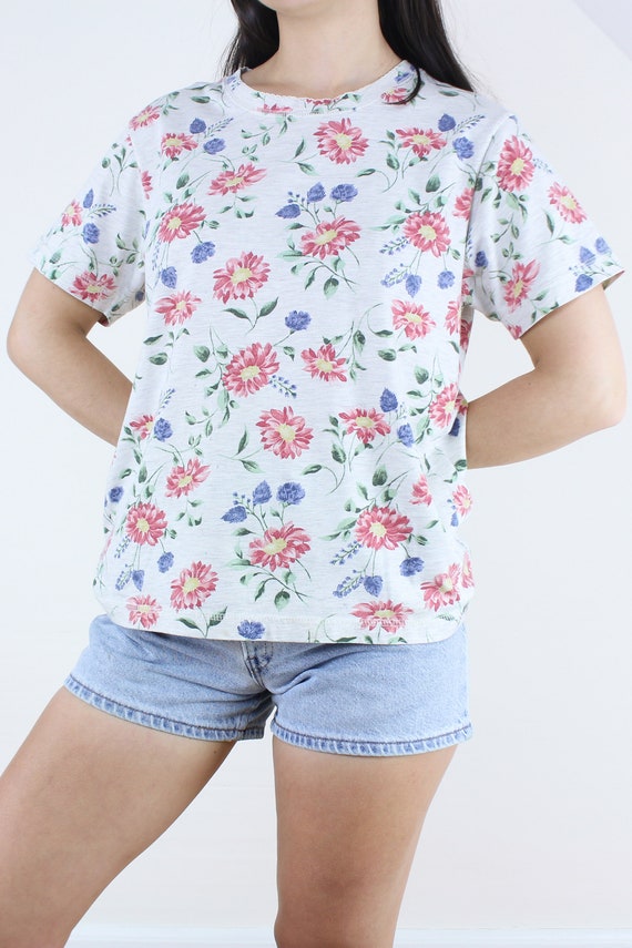 Vintage 90's floral t-shirt, RUSS, shirt, top, re… - image 5