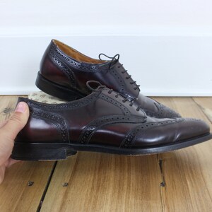Vintage 90s Cole Haan oxford tie shoes, oxblood, dark brown, wing tip, dress shoe, leather, Men's size 10, academic, career, image 2