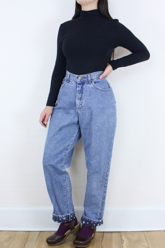 Vintage 90's 32W LLBean flannel lined jeans, medi… - image 2