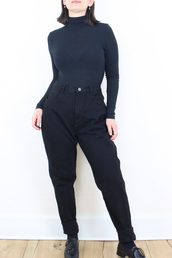 Vintage 90's 30W Bill Blass black jeans, jet blac… - image 2