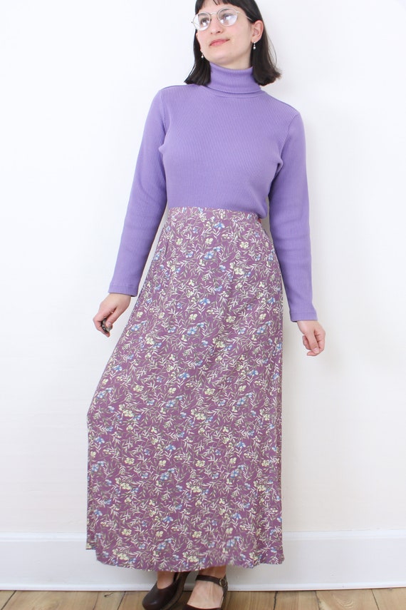 Vintage 90's mauve pink floral maxi skirt, Christ… - image 2