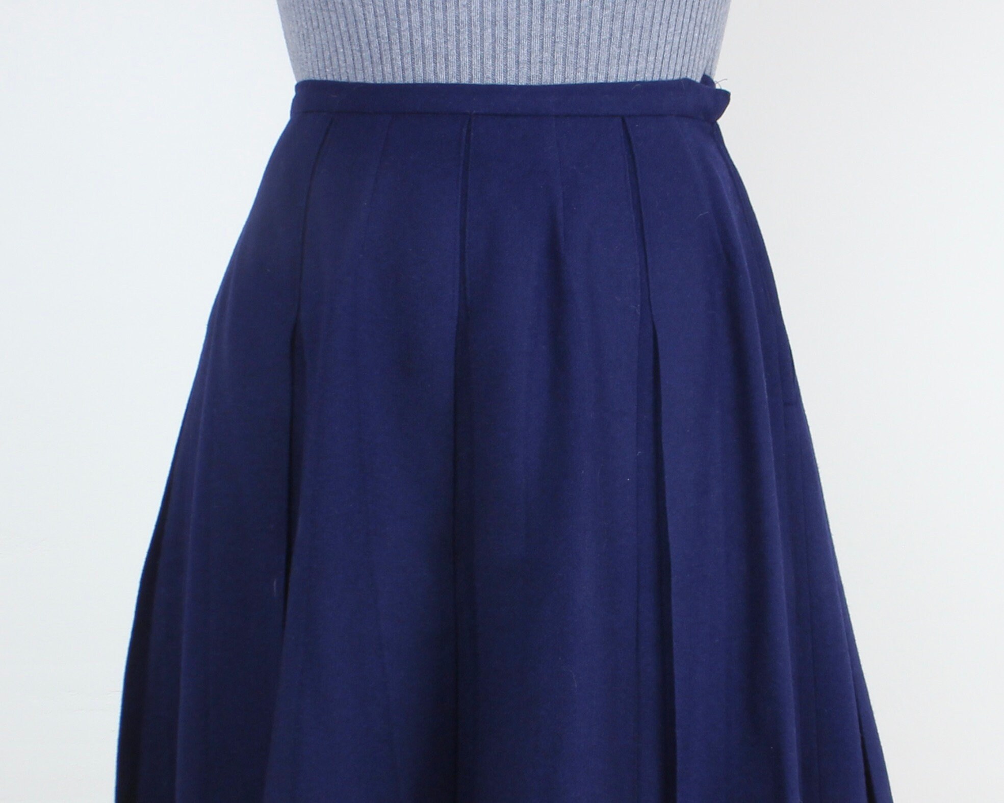 Jupe Plissée Vintage Marine Des Années 60/70 – Taille 40 – En Polyester – Excellent état