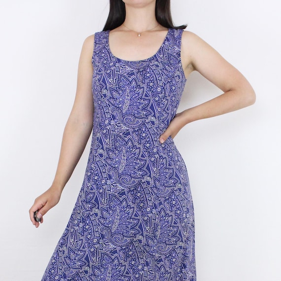Vintage 90's Unique Mosaic Print Dress, Rayon, Maxi, Detailed Design, Blue Pink White, Sleeveless, Tank, Shift, Casual, Boho Vintage 90's Unique Mosaic Print Dress, Rayon, Maxi, Detailed Design, Blue Pink White, Sleeveless, Tank, Shift, Casual, Boho