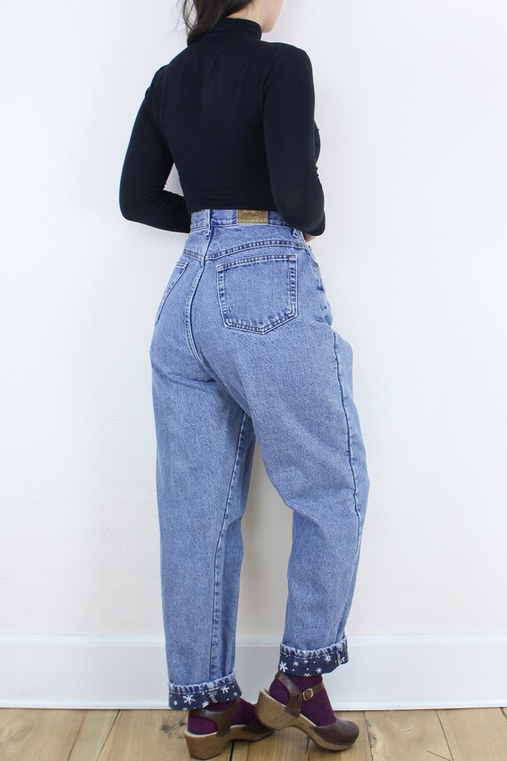 Vintage 90's 32W LLBean flannel lined jeans, medi… - image 5